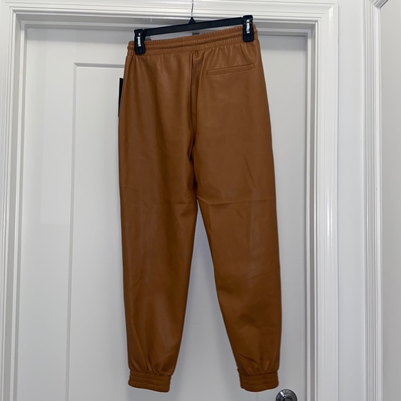 🎉HP🎉 NWT! Cognac Bagatelle Faux-Leather Joggers - Picture 4 of 5